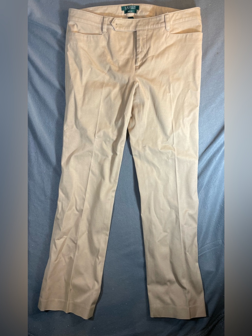 Lauren Ralph Lauren Adelle Pants Womens Size 8 Tan Khaki Stretch Chino Trousers